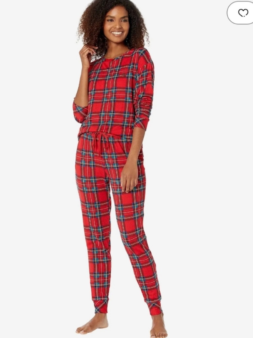 Ralph Lauren Black Label Tartan Plaid Holiday Long Sleeve Crew Neck Jogger PJ XL